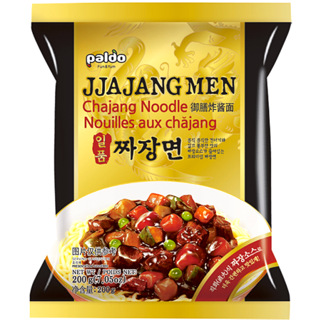Jjajang Men, makaron z sosem z czarnej fasoli, łagodny 200g - Paldo