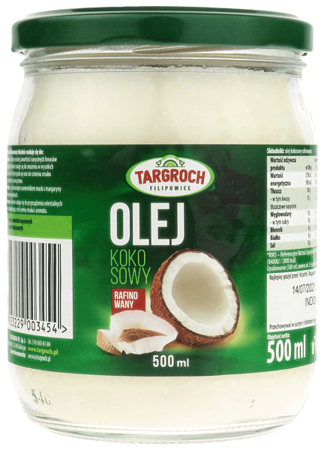 Olej kokosowy 100% rafinowany Targroch 500ml
