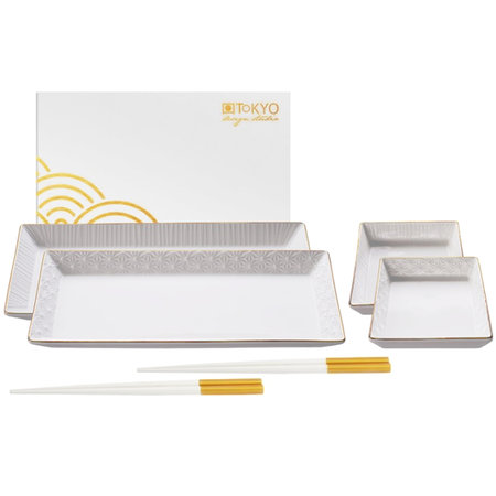 Zestaw do sushi Gift Box Nippon White Gold Rim, 6 elementów Tokyo Design Studio